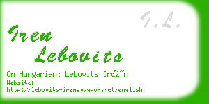 iren lebovits business card